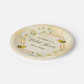 Assiettes En Carton Mariage bourdons miel jaune floral shower (Angle)