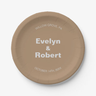 Assiettes En Carton Mariage Brown minimaliste élégant