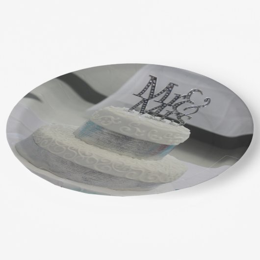 Assiettes En Carton MARIAGE Cake closeuse Plaque en papier (Angle)