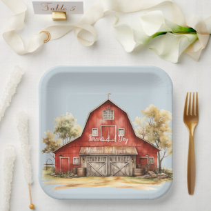 Assiettes En Carton Mariage campagnard d'animaux de ferme