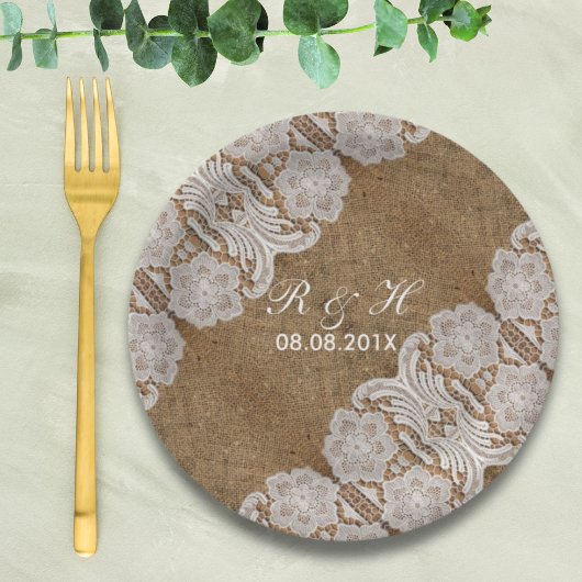 Assiettes En Carton mariage campagnard de l'ouest rustique burlap et d