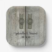 Assiettes En Carton Mariage campagnard des portes à double grange (Recto)