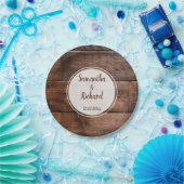 Assiettes En Carton Mariage campagnard en bois Brown Russe Faux (Fête)