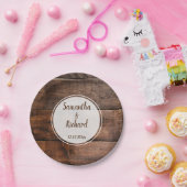 Assiettes En Carton Mariage campagnard en bois Brown Russe Faux (Fête)