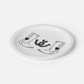 Assiettes En Carton Mariage campagnard occidental Russe Cowboy Noir (Angle)