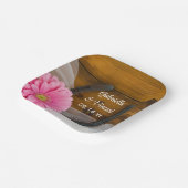 Assiettes En Carton Mariage campagnard Rose Daisy et Horseshoe (Angulaire)