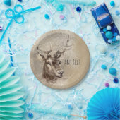 Assiettes En Carton Mariage campagnard Rustic Deer Head (Fête)