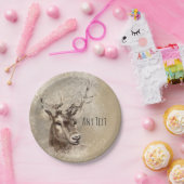 Assiettes En Carton Mariage campagnard Rustic Deer Head (Fête)