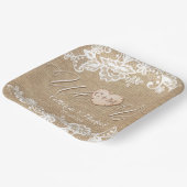 Assiettes En Carton Mariage campagnard Rustique Burlap Et Dentelle (Angulaire)
