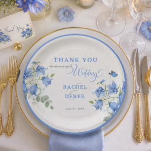Assiettes En Carton Mariage Campanule Bleue