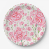 Assiettes En Carton Mariage Carnation Rose  (Devant)