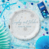 Assiettes En Carton Mariage céleste bleu or noir (Fête)