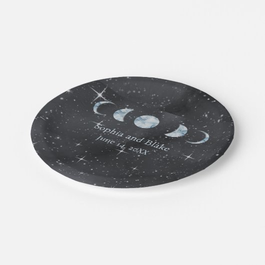 Assiettes En Carton Mariage céleste de nuit étoilé (Angle)