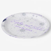 Assiettes En Carton Mariage céleste noir et pourpre (Angle)