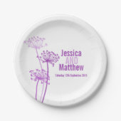 Assiettes En Carton Mariage cervil moderne fleur plaque de papier pers (Devant)