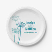 Assiettes En Carton Mariage cervil moderne fleur plaque de papier pers (Devant)