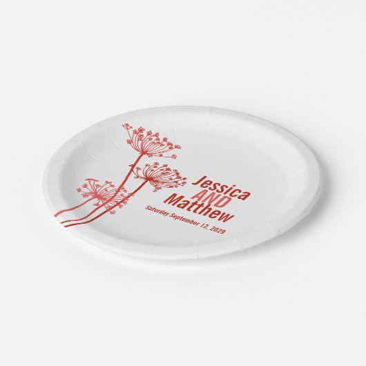 Assiettes En Carton Mariage cervil moderne fleur plaque de papier pers (Angle)