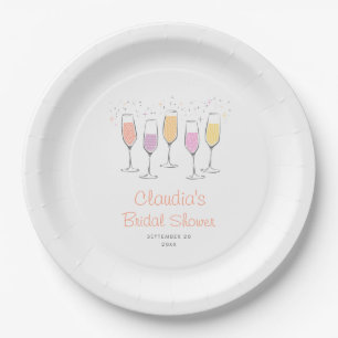 Assiettes En Carton Mariage Champagne Mimosa Bellini Pêche Réception d