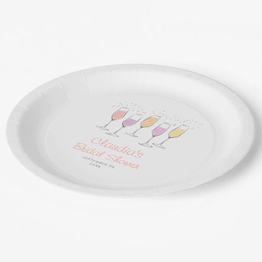 Assiettes En Carton Mariage Champenoise Mimosa Bellini Pêche Fête de M (Angle)