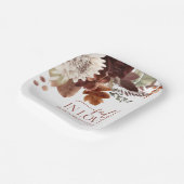 Assiettes En Carton Mariage Champêtre Automnal Amour Bourguignon Fleur (Angulaire)