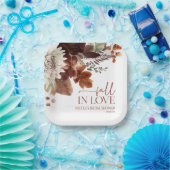 Assiettes En Carton Mariage Champêtre Automnal Fleurs Bordeaux (Fête)