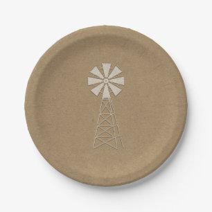 Assiettes En Carton Mariage Champêtre Moderne Kraft Brun Rustique
