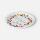 Assiettes En Carton Mariage champêtre personnalisé Fleurs des champs (Angle)