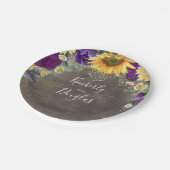 Assiettes En Carton Mariage champêtre rustique violet et tournesol d'a (Angle)
