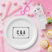 Assiettes En Carton Mariage chic Black Deco (Fête)