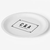 Assiettes En Carton Mariage chic Black Deco (Angle)