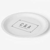 Assiettes En Carton Mariage chic gris déco (Angle)