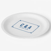 Assiettes En Carton Mariage chic Lapis Blue Deco (Angle)