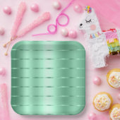 Assiettes En Carton Mariage Chic Ruban Menthe (Fête)