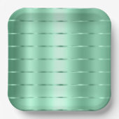 Assiettes En Carton Mariage Chic Ruban Menthe (Recto)