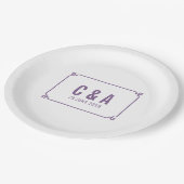 Assiettes En Carton Mariage chic violet déco (Angle)