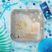 Assiettes En Carton Mariage Chrysanthemum Fleur et bougies (Fête)