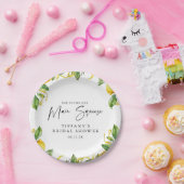 Assiettes En Carton Mariage Citron Citrus Moderne (Fête)