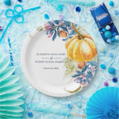 Assiettes En Carton Mariage Citrouille Floral Automne Personnalisé (Fête)