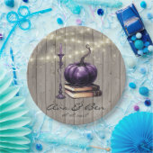 Assiettes En Carton Mariage Citrouille rustique violet en bois (Fête)