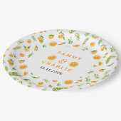 Assiettes En Carton Mariage Citrus Oranges (Angle)