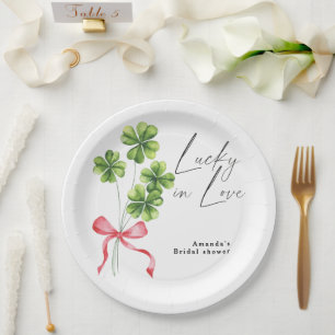 Assiettes En Carton Mariage civilisé Fleurs de trèfle à l'aquarelle Ch