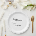 Assiettes En Carton Mariage classique moderne<br><div class="desc">Cette plaque de papier mariage classique moderne est parfaite pour votre mariage moderne et élégant. Ce design comprend une calligraphie simple en noir sur un arrière - plan blanc clair neutre pour correspondre à votre mariage traditionnel classique ou à votre mariage boho minimaliste au printemps, en été, en automne ou...</div>