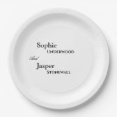 Assiettes En Carton Mariage classique moderne (Devant)