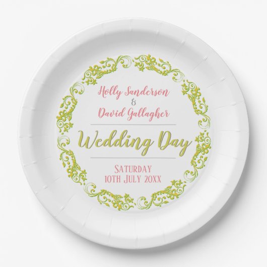 Assiettes En Carton Mariage commémoratif (Devant)