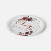 Assiettes En Carton Mariage couple monogramme floral (Angle)