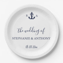 Mariage d'Ancre bleu marine Monogram