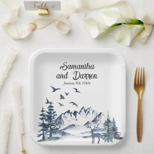 Assiettes En Carton Mariage dans les montagnes Rocheuses du Nord-Ouest