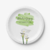 Assiettes En Carton Mariage d'aquarelle blanc Calla Lilies (Devant)