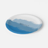 Assiettes En Carton Mariage d'aquarelle bleu plage (Angle)