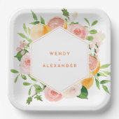 Assiettes En Carton Mariage d'aquarelle Citrus (Recto)